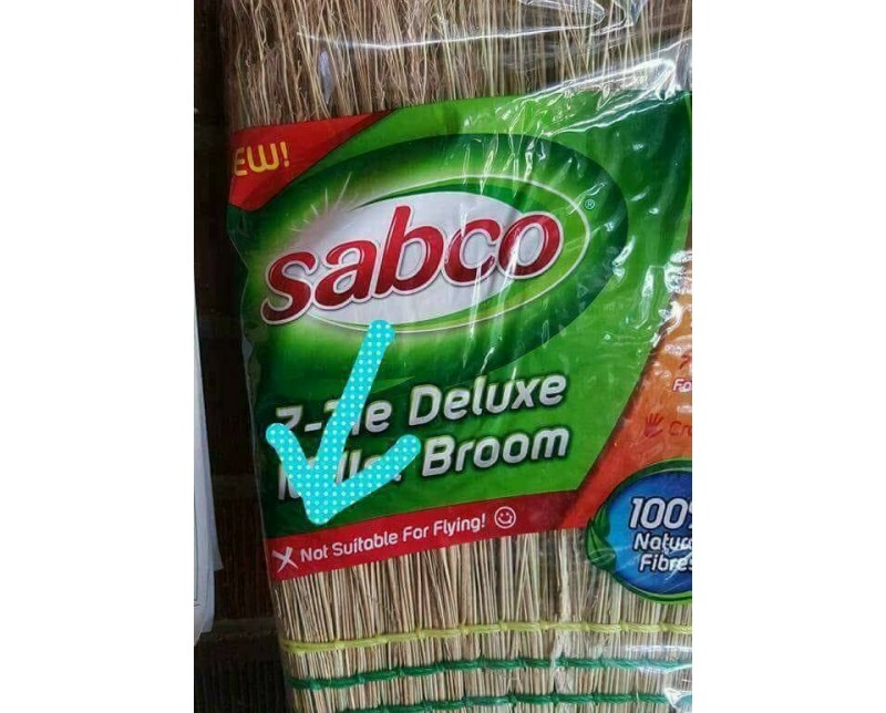 The new Sabo Broom, sweeps floors clean (not suitable for flying)